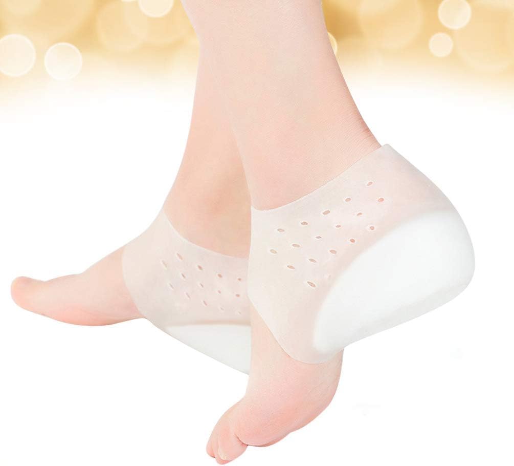 DLALA Silicone Invisible Height Increase Shoe Insoles Air Cushion 3cm Make You Taller,Supportive Comfort Dry Hard Cracked Heels Repair Foot Care Ankle Support Cushion-For Men And Women (White)