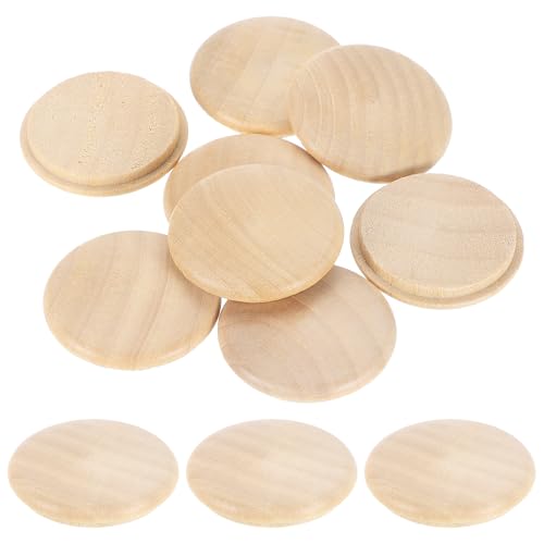 Image of uxcell 80Pcs Wood Button Plugs, 35mm / 1.38 inch Hardwood Screw Hole Plug Mushroom Wooden Caps Buttons Wood Plug for Furniture Woodworking Craft Decor (40mm x 35mm)