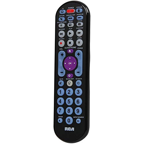 Rca Rcrbb05Bhe 5-Device Universal Remote Control, Streaming Control For Roku, Apple Tv, And Other Streaming Boxes, Soundbar Compatible, Long Range Ir, Big Button Simplicity, Backlit Keypad #TOP1