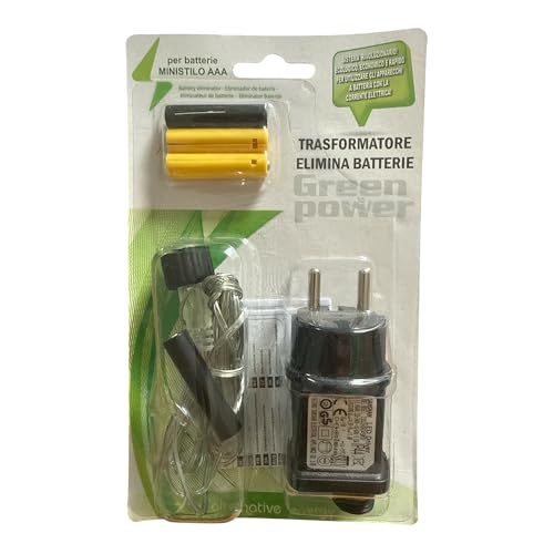 Trasformatore Elimina Batterie, Convertitore Elettrico con 220-240V Spina per Luci di Natale, Trasformatore LED (Alimentatore per mini stilo AAA)