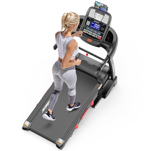 Image of Treadmill, 4.5HP Folding Treadmill with 15% Auto Incline, Treadmill for Home & Office, APP Control, 300lbs Capacity, Max 10MPH Speed, Knee Strap Gift
