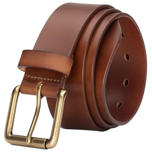 Genuine Leather Dress Belt For Men - Mens Belts For Suits, Jeans Uniform With Single Prong Buckle Elegant Gift Box