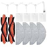 Accesorios Kit Compatible con Xiaomi Robot Vacuum S20 / D106 Recambios Repuestos, 2 Cepillo principal, 4 filtros Hepa, 4 cepillos laterales, 4 paños de fregona