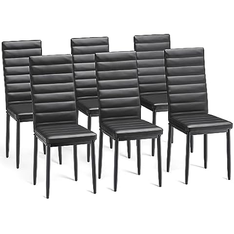 Bealife Lot de 6 Chaises Simili Cuir Cover