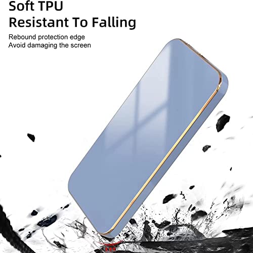 Image of for Vivo V23e 5G Plating Square Gold Frame Phone Case Luxury Soft Silicone Back Cover (for for Vivo V23e 5G (Blue)