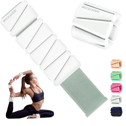 BECOJADDE Ankle & Wrist Weights Set 2x1lb for Exercise