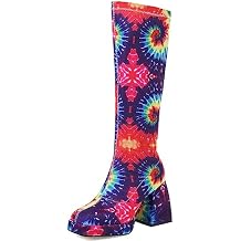 Yishaweiqi Womens Platform Gogo Boots Pull On Mid Calf Boots Chunky Block High Heel Boots Dress Halloween Costume Long Boots Disco Party Boots for Women