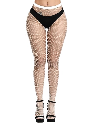 Image of Fishnet Stockings for Women With Stretch Waistband,Fishnets With Reinforced Toes, Fishnet Tights With High Elastic