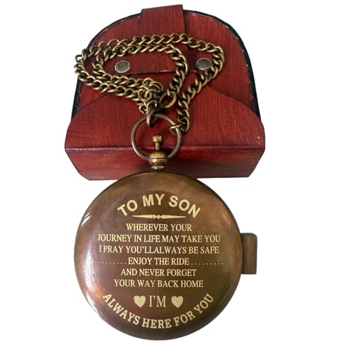 Brújula de latón personalizada con estuche de cuero miniatura 4
