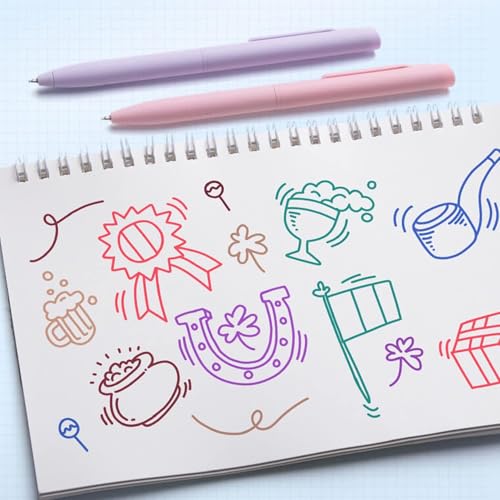 Image of Retractable Gel Pens Set, 0.5mm Fine Point, Quick Dry Ink, Pastel Neutral Colors, Smooth Writing, 6 Pieces (Cute Candy)