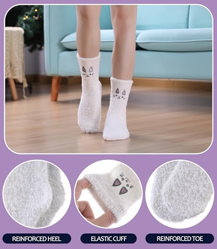 Image of MQELONG Womens Super Soft Fuzzy Cozy Home Sleeping Socks Microfiber Winter Warm Slipper Socks