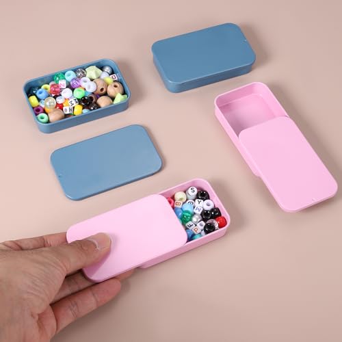 Image of uxcell 10Pcs Slide Top Tin Containers, Mini Metal Empty Tins Box with Sliding Lids, 3.1 inchx2 inchx0.6 inch Rectangular Storage Organizers for Lip Balm, Solid Perfume, Small Items, Blue