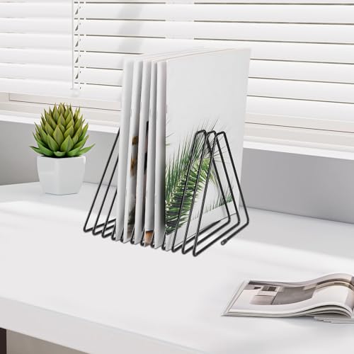 Soporte triangular negro de 11 compartimentos para evitar el desorden de folletos 6