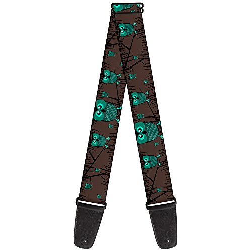 Buckle-down Sangle de guitare 34-60″ Owls in Trees Turquoise - Les Beatles, Paul McCartney, John Lennon, RIngo Starr, George Harrison Buckle-down Sangle de guitare 34-60" Owls in Trees Turquoise