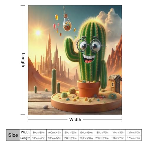 Couverture flannel de qualité supérieure avec relief 3D cactus, douceur douce 180x200cm - 6