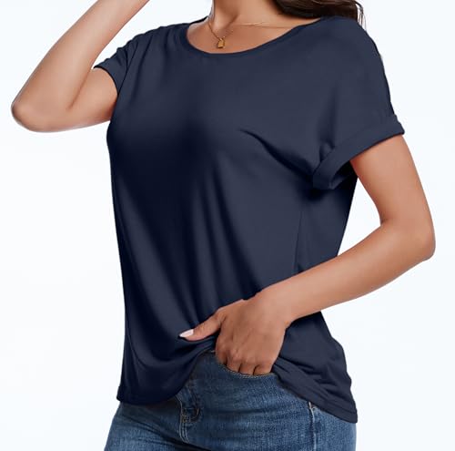 Women's Oversized T Shirts Short Sleeve Crewneck Summer Tops Casual Loose Basic Tee Shirts 2025 Trendy Clothes4