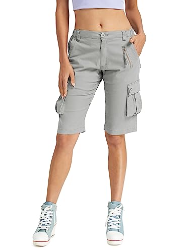Short cargo décontracté pour femme OCHENTA gris clair en taille 46