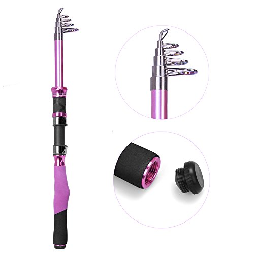 image for Ladies Telescopic Fishing Rod and Reel Combos,Spinning Fishing Pole Pi