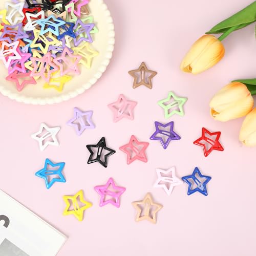 60 pinzas de cabello estrellas brillantes multicolor miniatura 5