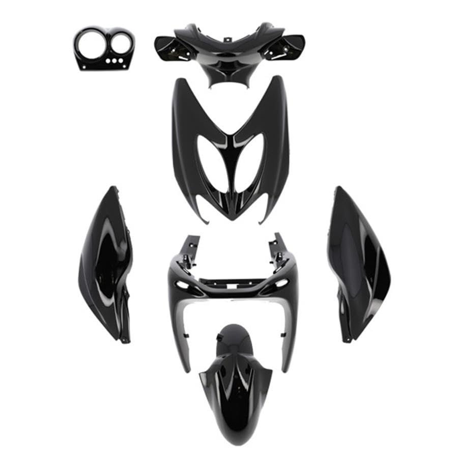 TUN'R carrosserie Scooter kit Compatible avec Nitro/aerox -2013 Noir Peint (7 Pieces)