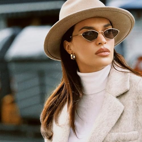 Retro Irregular Narrow Sunglasses for Women Trendy Vintage Polygon Small Shades Metal Frame UV Protection3