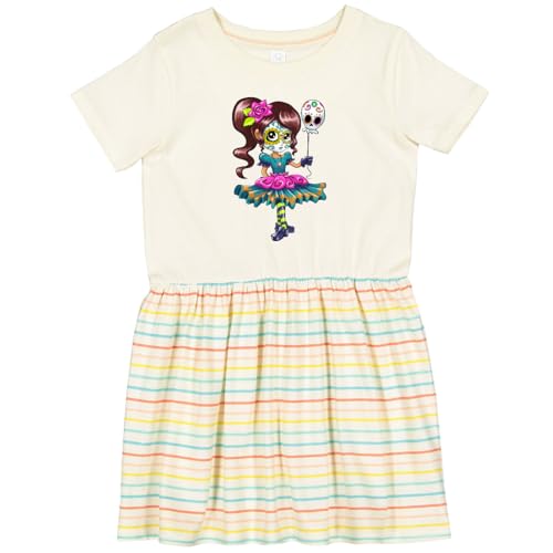inktastic Día De Los Muertos Girl with Skull Balloon Toddler Dress