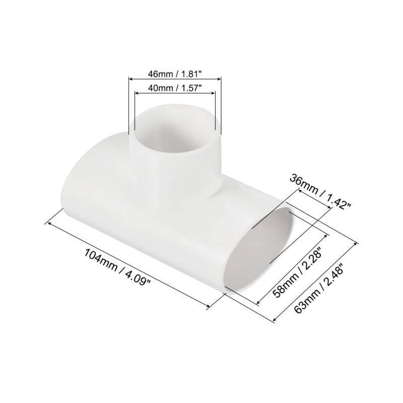 Tool parts 1Pcs PVC Water Pipe 3 Ways Reducing Elbow Fitting 63x46mm OD Tube Reducer White