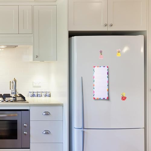 4 Stück Magnetische Notizblöcke 50 Blätter/Stück Einkaufsliste Magnetisch Kühlschrank To Do Listen Block Einkaufszettel BlocK für Kühlschrank To-Do-Liste Einkaufszettel Erinnerungshilfe 8,9 x 20 cm