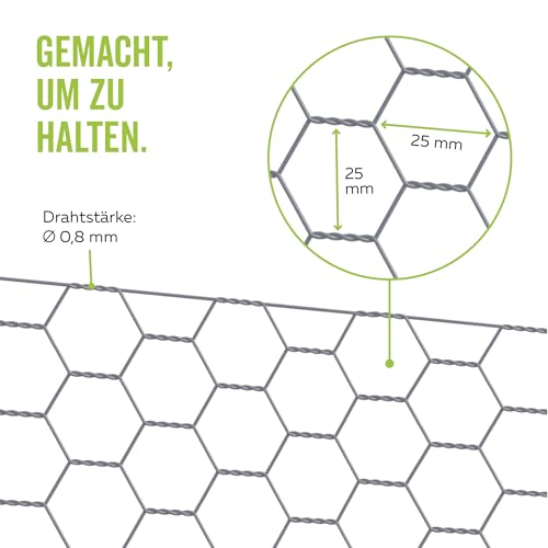 Gah-Alberts Hexagonal Mesh, 614140, Steel, 500 mm / 10 m / 25 mm Mesh Width - Image 3