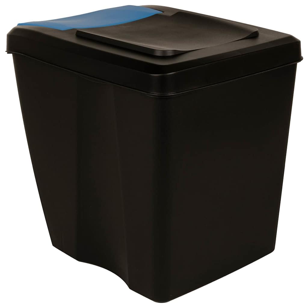 Stapelbare Mülleimer 3er Set 75 L für Mülltrennung, Anthrazit Recycling-System Abfalltrennsystem für Küche und Büro