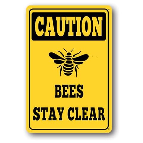 Caution Bees Stay Clear Sign Garden Yard Home Décor Aluminum Sign Plaque Cover