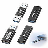【USB 3.0 MÂLE À MÂLE】Adaptateur USB 3.0 mâle à mâle pour connecter deux câbles USB 3.0. Transfert de données SuperSpeed jusqu’à 5 Gbps, protège le port USB d’origine, utilisation plug-and-play simple.