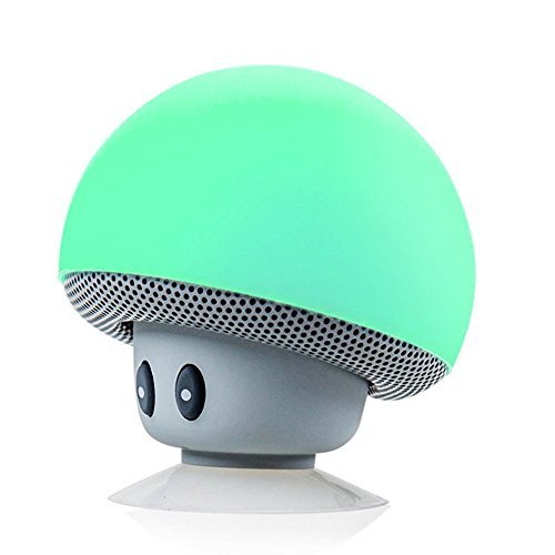 Cute Speaker Mushroom-Shaped, Portable Bluetooth Speaker Mini Speaker with Built-in Mic and Suction Cup for Kitchen/Bedrooms/Car/Desk/Shelf/Party/Travel/Outdoor Android/iOS Speaker (Turquoise)
