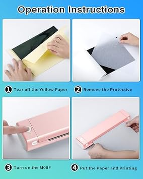 Phomemo M08F Wireless Tattoo Transfer Stencil Printer Pink & Black Storage Case, Tattoo Transfer Thermal Copier Machine with 10pcs Free Transfer Paper, Tattoo Printer Kit for Tattoo Artists