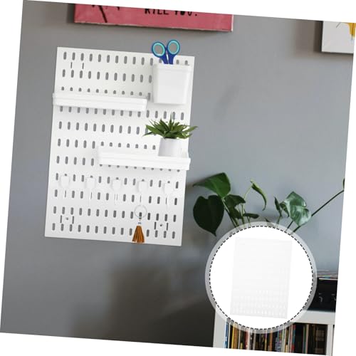 Panneau perforé grand format blanc support mural de rangement sans perçage - 2