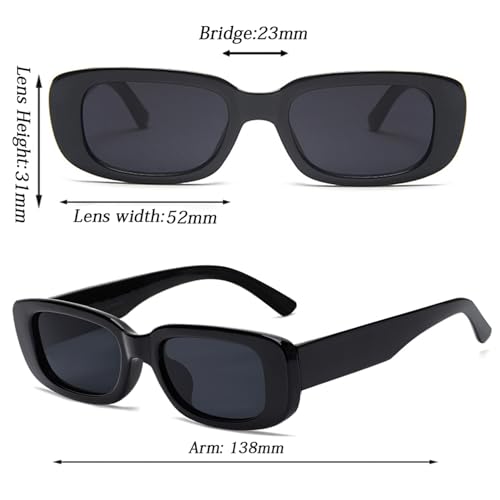 Retro Rectangle Sunglasses for Women Men Square 90s Y2K Trendy Cool Glasses Fashion Aesthetic Thin Accessories4