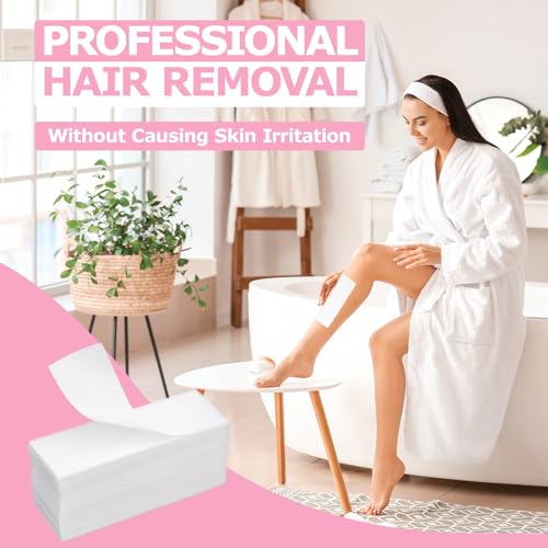 Vliesstreifen für Warmwachs und Zuckerpaste 200 Stück Wachsstreifen Haarentfernung Hautschonende Reißfeste Waxing Strips für jede Art von Depilation auf Bein, Brust, Rücken, Intimbereich & Gesicht