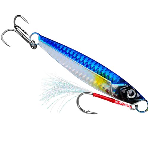 Cebos de metal duro con anzuelo triple, señuelos de pesca en agua salada, 13 g/30 g/60 g, señuelos de pesca en el mar, cebo de agua salada
