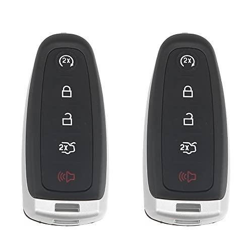 X AUTOHAUX 2pcs 315MHz M3N5WY8609 Replacement Smart Proximity Keyless Entry Remote Key Fob for Ford Edge Explorer 2011-2015 for Lincoln MKS MKT MKX Navigator 5 Buttons with Door Key