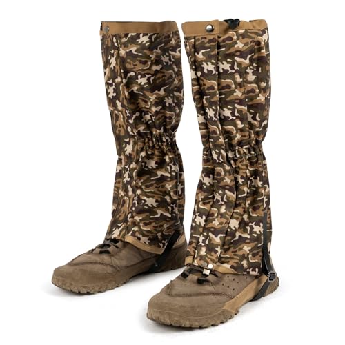 likloks Adjustable Leg Gaiters for Men & Women - Lightweight & Waterproof - Hiking Boots Gators for Snow, Trail, Trekking, Hunting, Climbing, L-XL