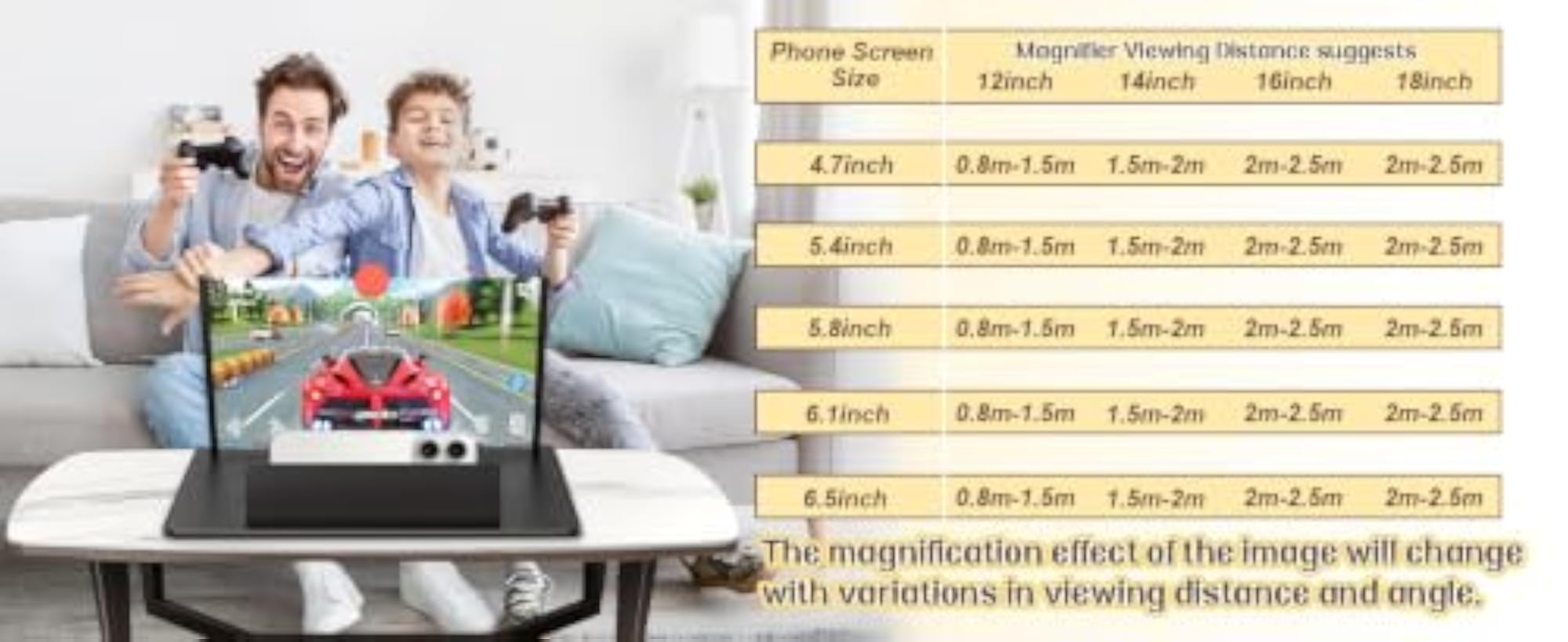 Screen Magnifier for Cell Phone (Black, 14 Inch)