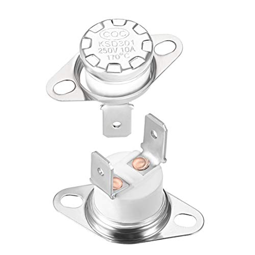 sourcing map Interrupteur contrôle température KSD301 Thermostat 170°C 10A normalement fermé NC 2Pcs