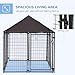 JTDISHI Outdoor Dog Kennel, Walk-in pet Fence, Fence cage, pet Protection Fence cage, Outdoor Dog cage, Dog Home, Kennel, Welded Wire Dog Fence, with Canopy to Protect from Wind and rain, Jet Black