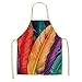Fartuch 1 Sztuk Rainbow Kolorowe Geometryczne Kuchnia Fartuch Dla Kobiet Bawełniana Pościel Bib Czyszczenie Gospodarstwa Domowego Pinafore Gotowanie fartuch 53 * 65 cm (Color : O, Size : 53x65cm)
