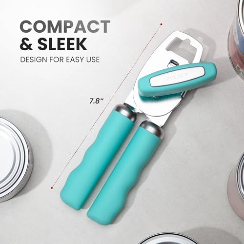 Image of Zulay Kitchen Manual Can Opener Heavy Duty Patented Stainless Steel, Teal