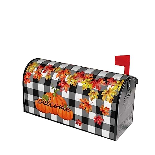 Image of Welcome Fall Mailbox Covers Magnetic Standard Size 18 inch X 21 inch Autumn Pumpkin Mail Box Cover Happy Fall Post Letter Magnetic Mailbox Covers for Outdoor Garden Yard