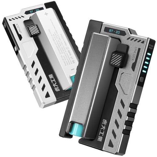 Kodai Industries Portable Power Bank, 21700 5000mAh Rechargeable Battery, 20W Type-C Output, Detachable Batteries, (Silver), BT20W