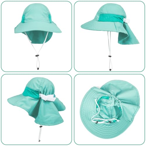 Image of Toddler Baby Sun Hat Kids Summer Beach Essentials Adjustable Beach Hats with Bucket Wide Brim for Boys Girls Age 0-14 Years