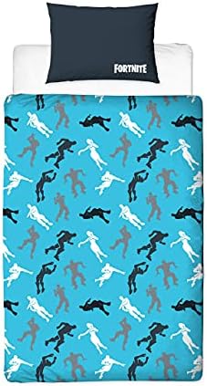 Fortnite Official Dabs Single Duvet Cover Dabbing Design | Reversible Two Sided Battle Royale Blue Bedding Duvet Cover With Matching Pillow Case