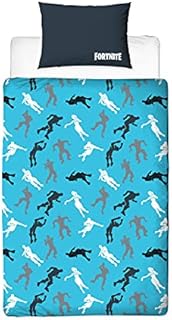 Fortnite Official Dabs Single Duvet Cover Dabbing Design | Reversible Two Sided Battle Royale Blue Bedding Duvet Cover With Matching Pillow Case
